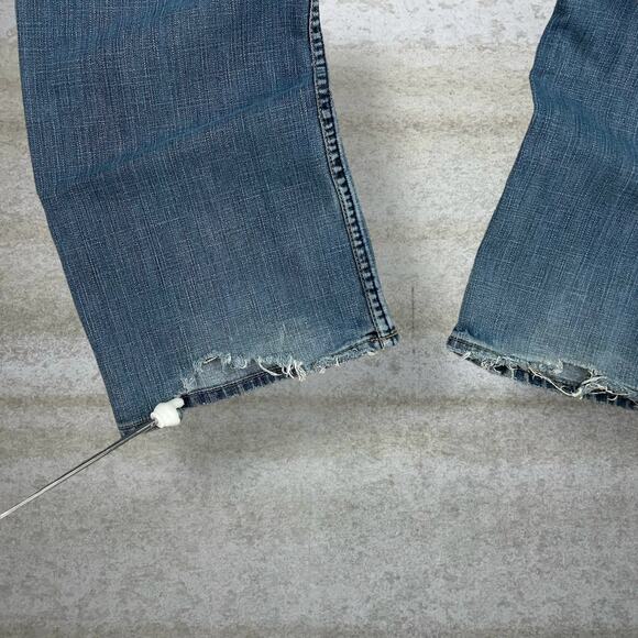 Vintage Y2K Polo Skater Jeans 34x28  Baggy Wide Leg Medium Wash Embroidered - Picture 6 of 7